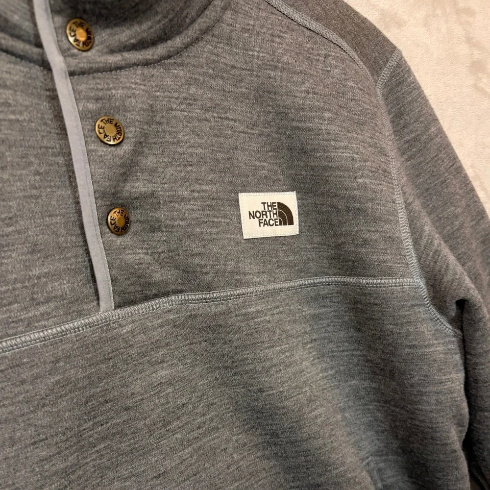 The North Face Mens 1/4 Snap Sherpa Patrol Gordon Lyons Pullover S‎ Gray Fleece
